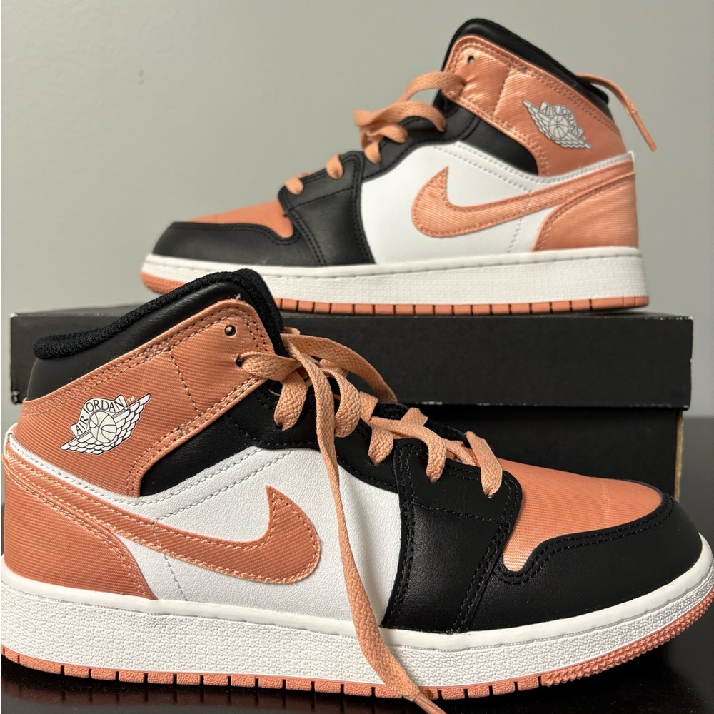 Nike Kids' Sneakers - Black, White, and Peach